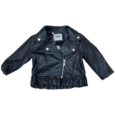 China Anti-Wrinkle Wholesale Hot Sales Autumn Girl Casual Black Leather Jackets for sale