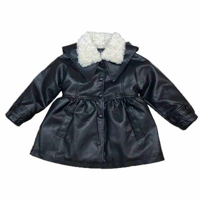 China Anti-wrinkle 2020 Winter Children Clothing Kids Clothes Korean Girls Coats Leather Brushed Long Sleeve Kids Jacket for sale