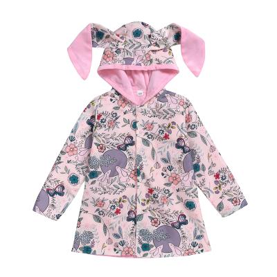 China New Style Casual Girl Easter Clothing Rabbit Cartoon Printed Children Winter Fall Jacket Babies Hoodie Coat for sale