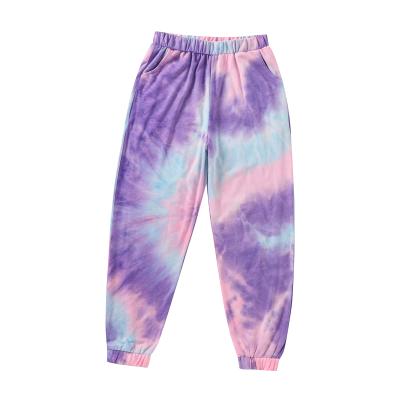 China Liviahome street straight American personality tie-dye straight tie foot sports pants waist pants girl large exposure leisure long for sale