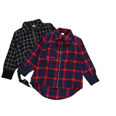 China Spring and Autumn New Zipper Jacket Girl's Boutique Boy's Clothing Children's Fashion Plaid Coat QUICK DRY for sale