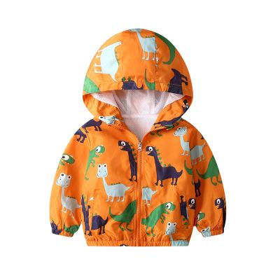 China Other Spring High Quality Drop Hooded Jackets For Boys Dinosaur Pattern 100% Polyester Children Clothing Hooded Jackets for sale