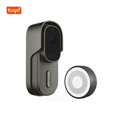 China Tuya Video Doorbell WiFi Radio Wired Door Bell DC Battery Operated 1080P AC 2MP Pixel Waterproof Support Alexa Google TY-S2-DB08 for sale