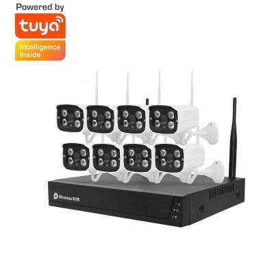 China Smart outdoor 1080p 8 channel NVR home surveillance cctv tuya wireless system 4ch 8ch wifi security camera system kit outdoor for sale