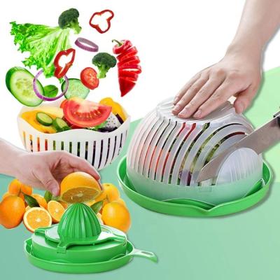 China Sustainable Homes Multifunctional Kitchen Tools Juicer Salad Cutter Bowl Fruit Vegetable Salad Slicer Cutter for sale