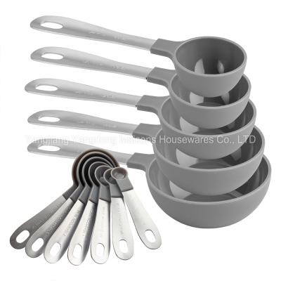 China Maisons New Arrival Stocked Kitchen Accessories 12pcs with PP Stainless Steel Handle Measuring Cups and Spoon for sale