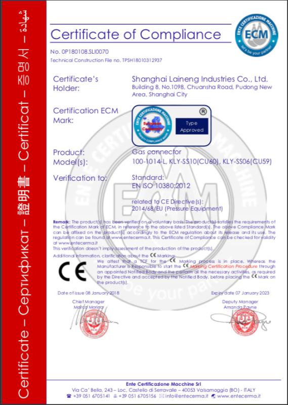 CE - Shanghai Laineng Industries Co., Ltd.