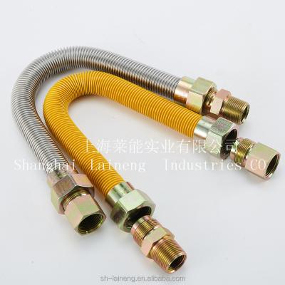 China CSA GAS YELLOW COATED CONNECTOR Natural Gas Flexible Hose for sale