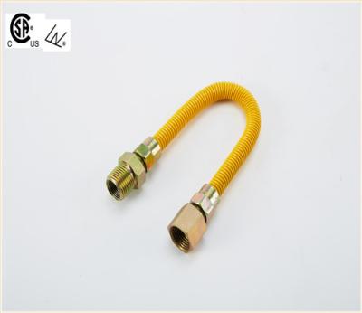 China Yellow Coated CSA Gas SS GAS HOSE FLEXIBLE HOSE CONNECTOR for sale