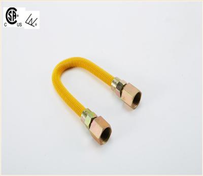 China Corrugated Stainless Steel Natural Gas Yellow-Coated Flexible Gas Hose for sale