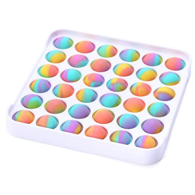 China Relieve Stress Anxiety Mix Color Noise Bubble Silicone Relieve Anxiety Toy Simple Push Bubble Game Sensory Drawstrings Noise Toys fidgety person toys for sale