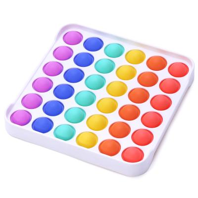 China Relieve Stress Anxiety Rainbow Noise Bubble Silicone Acupressure Relieve Anxiety Sensory Bubble Toy Simple Push Bubble Game Strings Pops Up Restless Person Toys for sale