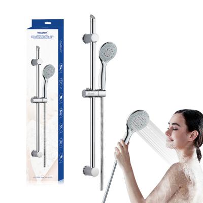 China With Slide Bar Factory Wholesale Shower Slide Bar With Shower Head 3 Function Shower Combo Set For Bathroom for sale