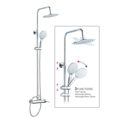 China With sliding bar quality choice rain shower set bathroom stainless steel rain shower set shower set bathroom with thermostat mixer for sale