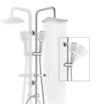 China With Sliding Bar Modern Hot Sale Bathroom Wall Mounted Bath Rain Shower Set With 3 Function Hand Held Showerhead for sale