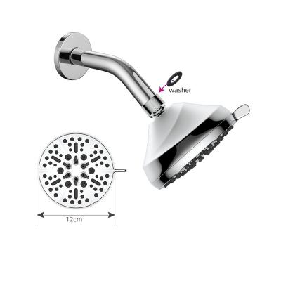 China 5 Function Shower Head Chrome Luxury Rainless Rainfall With Silicone Sprays Wall Mount Anti-Clog Shower Head for sale