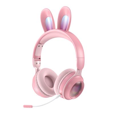 China TWS Headphones KE-01 LED Stereo Bass Noise Canceling Adults Kids Girl Rabbit Bunny Wireless Earphone Headphones (True Wireless Stereo) for sale