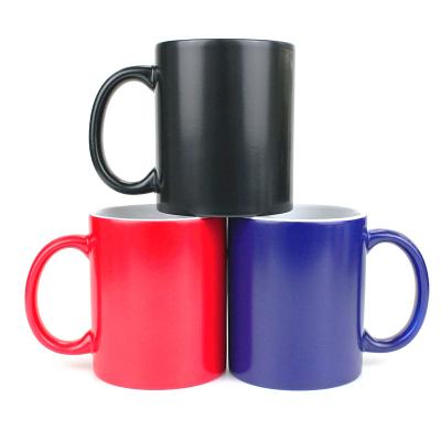 China 11OZ Sublimation Photo Viable Ceramic Magic Color Changing Thermal Mug For Sublimation Heat Color Changing Mug for sale