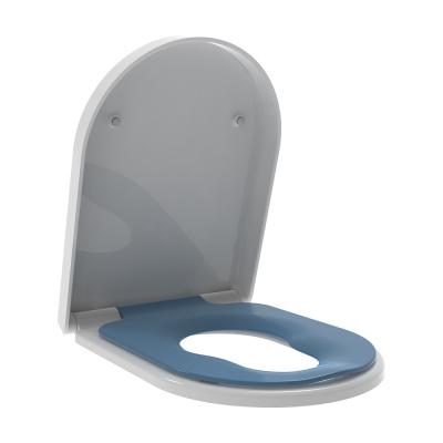 China Elongated D shape adult and child family toilet seats heavy duty anti-bacterial toilet seats cover soft close for sale