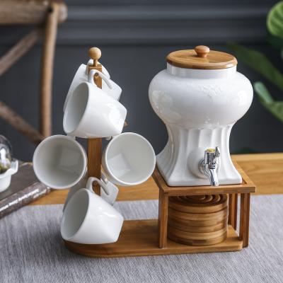 China High Quality Viable Special Design Drinks Cup Jug Juice Pot Porcelain Coffee Tea Water Set Beer Hot Selling CLASSIC OEM for sale