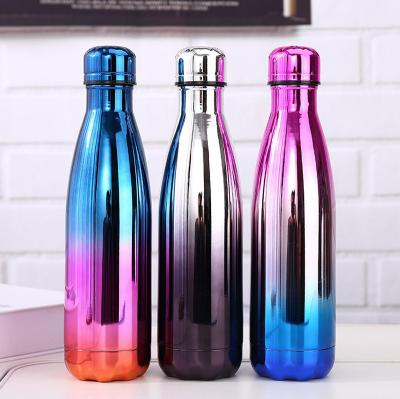 China Viable Electroplate Coke Shape Stainless Steel Vacuum Insulated Water Bottle As Creative Gifts for sale