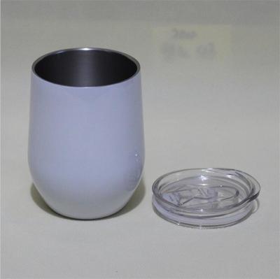 China Viable HOT SALE 12oz Egg Shaped Wine Glass Stainless Steel Double Walled Vacuum Insulated Empty Sublimation Mugs for sale