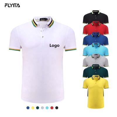 China High Quality Anti-Wrinkle Men's Breathable Polo T-shirt Business White Embroidery Custom Women Golf Collar Polo Shirts 100% Cotton for sale