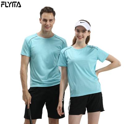 China Flyita Factory Price Breathable Sports Wear T Shirt Polyester Breathable Quick Dry Custom Printed Logo Gym Training Fitness T Shirt For Men for sale