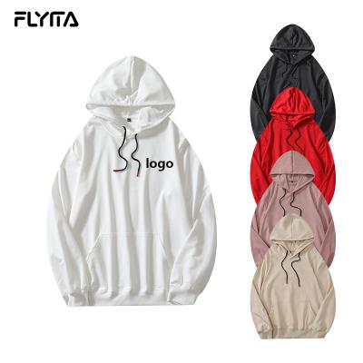 China OEM Logo Plus Size Men's Casual White Embroidery Sweatshirts 100% Cotton Streetwear Hoodie Wholesale Waterproof Long Sleeve Hoodies for sale