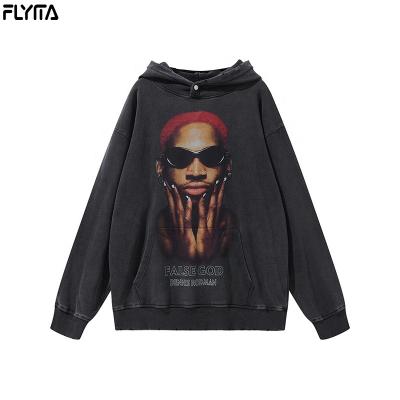 China Wholesale Oversized 100% Acid Wash Hoodie Men Vintage Hoodies Unisex Cotton Sweatshirts Anti-Wrinkle Custom Logo Men Hoodies for sale