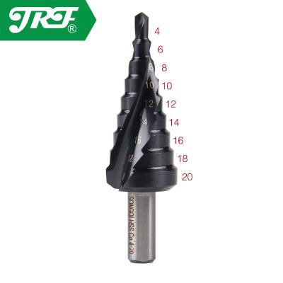 China JRF Pagoda Drill Hexagon Screw Cobalt Drill HSS Fast Operating Power Tools Spiral Splined Step Drill Bit Set for sale