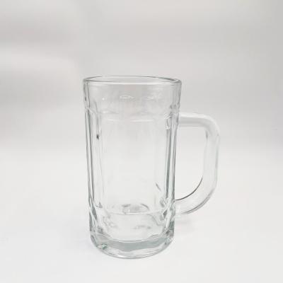 China Top Selling High Quality To Accept Customized Logo Rock Beer Mug Wholesale 500ml 26OZ Craft Beer Glass With Handle for sale