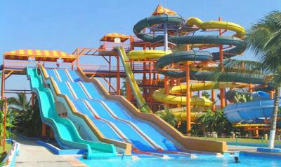 China Custom Family Kids Water Park Slide , Outdoor Multiple Tube Water Slides for sale