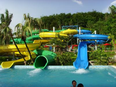 China gelbe/blaue Riese-Spiralen-Wasserrutsche, Kinderswimmingpool-Rohrwasserrutsche zu verkaufen