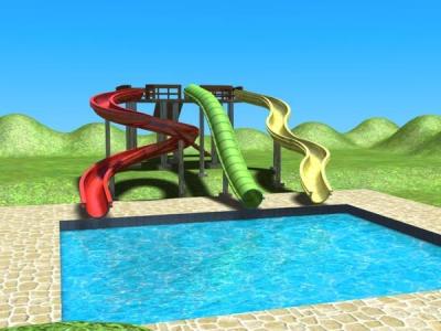 China Outdoor Water Playground Sliding Board , Colorful Adult / Kids Body Slide for sale