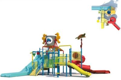 China Family Indoor Aqua Splash Water Park Equipment with Fiberglass Slides for sale