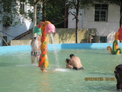 China Kundenspezifische bunte Wasser-Spielplatzgeräte, Kinderwasser-Pool-Blumen-Spray zu verkaufen