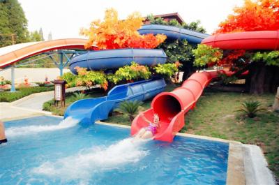 China Kids amusement park Curved Spiral Water Slide for family / adult for sale