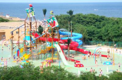 China Amusement Water Playground Equipment , Tropical Rainforest Playground Tower for sale