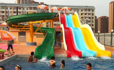 China Theme Amusement Park Adult Water Slides 3 Lane Rainbow With 5m Platform Height for sale