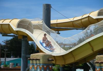 China Commercial Family Fiberglass Pool Water Slide With Huge Raft Tube Slide for sale