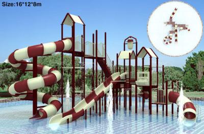 China Fiberglass Slides Water Park Equipments Colored Aqua Tower For Children for sale