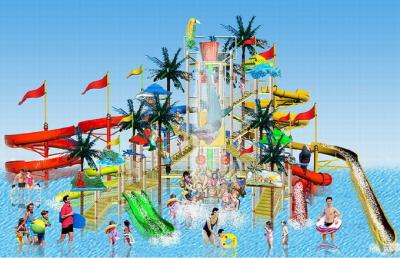 China 6mm - 8mm Water Playground , Fiberglass Teenager / Adult Amusement Water Park for sale