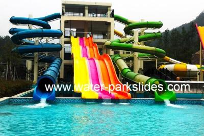 China 9 m Aqua Screw Water Park Slides Fiberglass With Two Floors Tower for sale