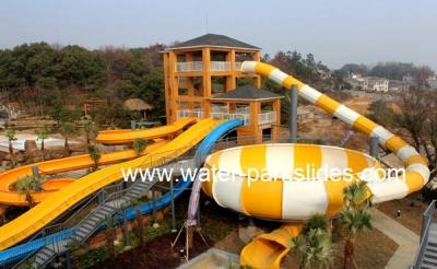 China Adult Funnel Amusement Water Slide Park 12m - 6m High for Hotels for sale