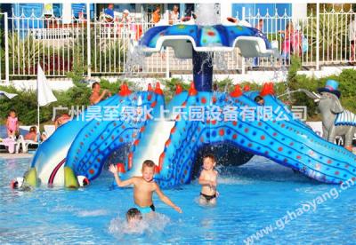 China 4.5m scherzt hohe Fiberglas-Krake Wasserrutsche für Wasser-Spielplatz zu verkaufen