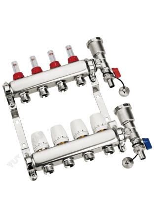 China Modern Underfloor Heating Stainless Steel Manifold With Flow Meter for sale