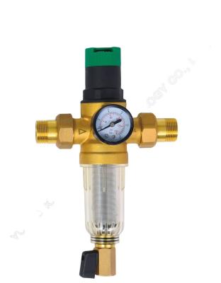 China Good Quality RV China Three Way Ball Filter Include Brass Meter Pre - Valve Water Filter for sale