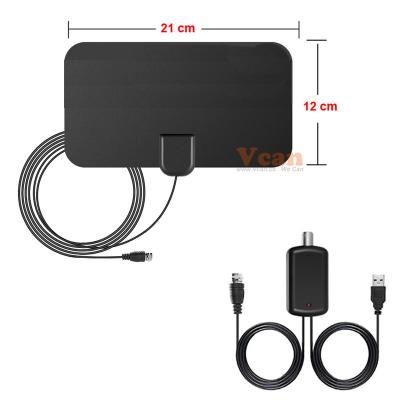 China Flat Indoor HD Digital TV Antenna With Amplifier 100 Miles Support 1080P 4K HD TV Vcan0992 for sale