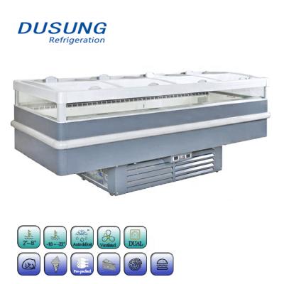 China dual-temp Dual-temperature display chest freezer and Dual-compressor refrigerator for supermarket for sale